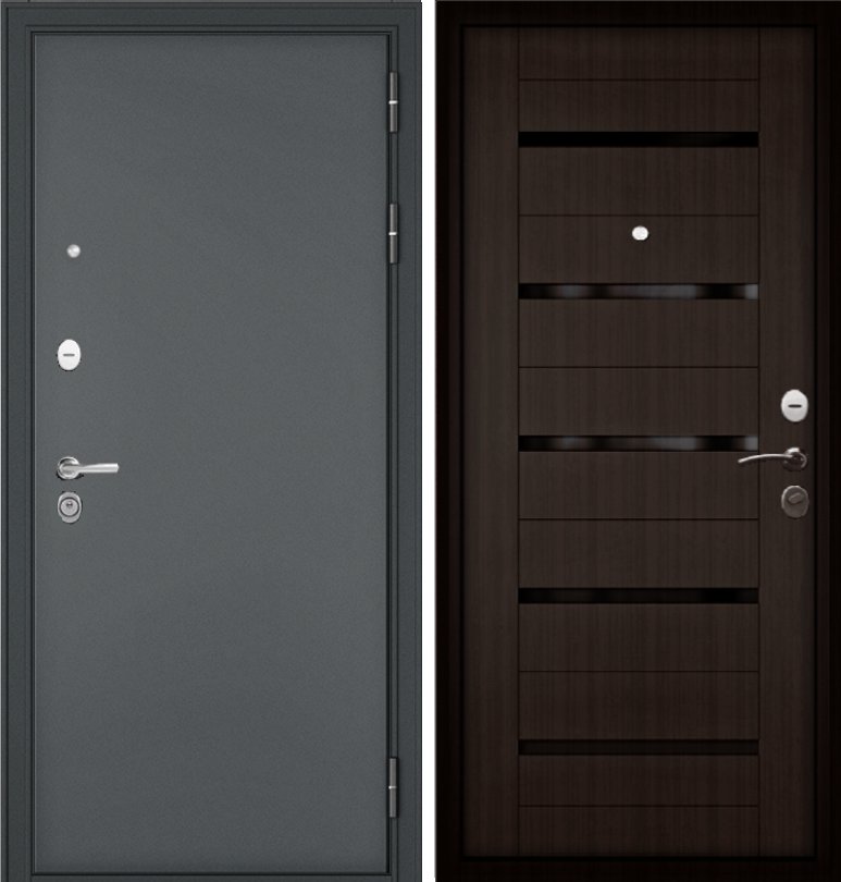 Фото Дверь Бульдорс TRAST MASS МР Черный муар металлик КАЛЕ DIS006942